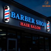 Enseigne lumineuse électronique extérieure en métal avec lettres en relief 3D en acrylique LED, logo mural pour salon de coiffure, enseigne de nom de salon