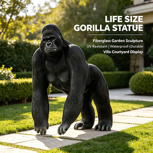 Escultura de Mono Gigante Personalizada ODM, Hiperrealista, Anti-Grietas, Decoración para Áreas Escénicas Forestales, OEM Disponible - Product Image 3