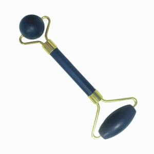 Rouleau de massage pour le visage en pierre de serpentine noire naturelle, à double extrémité, pour le massage du visage, soins de la peau, spa - Product Image 5
