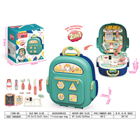 Lucky Toys enfants jeu de rôle maison jeu 2 en 1 éducatif Mini sac à dos en plastique ensemble d'outils médicaux Kit de cuisine jouets pour enfants