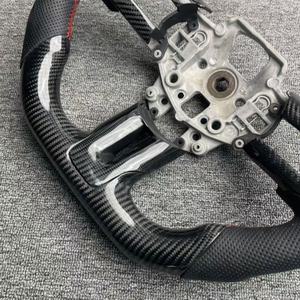 Volant de voiture en fibre de carbone adapté à Ford <span class=keywords><strong>Mustang</strong></span> GT S550 GT350 GT500, volant de voiture en cuir, accessoires automobiles - Product Image 6