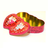 Bonbons personnalisés Boîte en fer blanc réutilisable pour la Saint-Valentin Mariage Boîte en chocolat colorée en forme de double cœur Emballage de boîte cadeau en étain vide