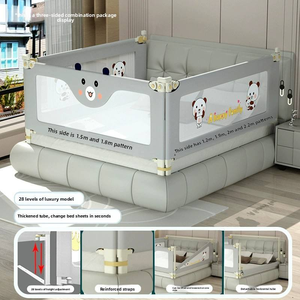 Barrière <span class=keywords><strong>de</strong></span> sécurité pour <span class=keywords><strong>lit</strong></span> Vista Baby 1,8 m en plastique et métal, anti-collision, barrière souple pour la prévention des chutes des enfants - Product Image 4