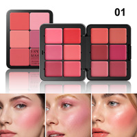 Palette de blush HANDAIYAN en marque propre, 12 couleurs, blush crème, contour, illuminateur, tout-en-un, maquillage visage, vente en gros