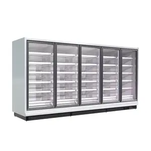 Dondurulmuş gıda dondurma süpermarket soğutma ekipmanları dikey ekran buzdolabı dolabı dondurucu