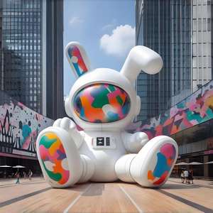 Индивидуальная крупномасштабная скульптура из смолы в стиле мультфильма с тематикой любви и анимированным моделированием персонажей для эстетичного оформления улиц - Product Image 3