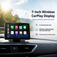 Pantalla CarPlay Portátil de 7 Pulgadas con HUD - Android Auto Inalámbrico, Arranque Rápido en 3s, Proyección de Velocidad OBD, Pantalla Táctil HD