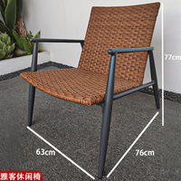 Chaise de salle à manger de jardin en rotin moderne personnalisée avec structure métallique, mobilier d'extérieur pour hôtel et patio