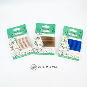 Élastiques à cheveux en coton pur ZSM, couleur unie, haute élasticité, usage quotidien, emballage écologique - Product Image 3