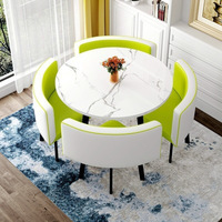 Table à manger pliable en bambou pour la maison, les magasins, les réunions, la réception des invités - Design moderne, ensemble de chaises de salle à manger 4 places