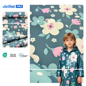 PFAS FREE Customized PU <strong>Leather</strong> Elastic Printing Floral Patterns <strong>Children's</strong> Raincoat &amp; Skirt Garment - Product Image 1