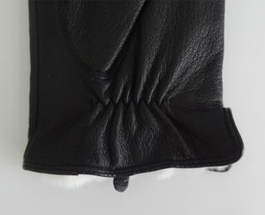 Personnalisé bas quantité minimale de commande classique hommes noir <span class=keywords><strong>hiver</strong></span> chaud imperméable à l'eau mode Iimitatied <span class=keywords><strong>gants</strong></span> en cuir de daim avec doublure en fourrure de lapin - Product Image 5