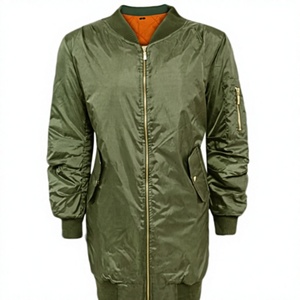 Vintage Quilted Satin <b>Waterproof</b> Reversible Women's Long Line Bomber <b>Jacket</b> Customizable - Product Image 6