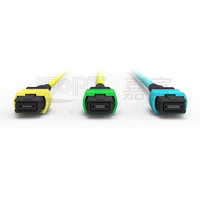 Kabel Patchcord Serat Optik MPO/MTP 8C Low Loss untuk Pusat Data Jaringan FTTH, Kabel Mini Bulat untuk Wi-Fi