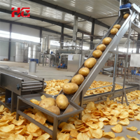 Machine à frites de pommes de terre fraîchement frites à grande échelle HG, ligne de production automatique de chips de pommes de terre