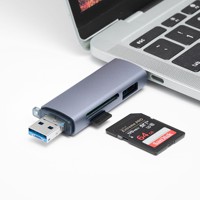 Hub USB3.0/Tipo C 6 en 1 de Aluminio, 5 Gbps, Lector de Tarjetas Micro SD de 2 TB, Adaptador USB OTG, Unidad Flash, para PC, Portátil, Teléfono Móvil, RoHS