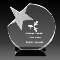 Trophée en acrylique cristallin en forme de cœur, plaque de récompense personnalisée en plexiglas, bloc autoportant