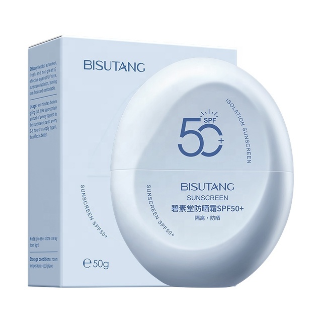 BISUTANG Sunscreen SPF50+ Cream Titanium Dioxide 50g Lightweight Portable for UV Protection Face Body Outdoor Travel Beach Use
