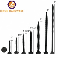 Tornillo autorroscante Phillips negro para paneles de yeso, cabeza de trompeta, fosfatado negro, rosca fina/grosa