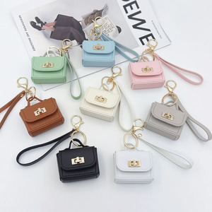 Porte-clés mini sac à main en cuir tendance, porte-monnaie en cuir PU de haute qualité avec cordon, accessoire de sac, cadeau pour femme - Product Image 1