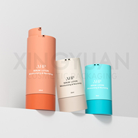 XINGYUAN Bouteilles sous vide de lotion de soin de la peau en plastique personnalisé PETG Bouteille sans air à double chambre Sérum de luxe