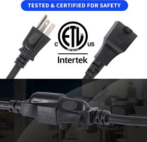 สายต่อพ่วง6Ft Y สายไฟ<span class=keywords><strong>3</strong></span>ง่าม1ถึง2ตัวแยกเต้าเสียบ16เกจ13A สายเคเบิล1625W SJT สีดำ - Product Image 4
