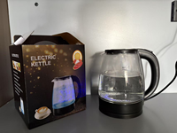Bouilloire électrique en verre borosilicate 2L 1500W à bas prix, chauffe-eau sans fil, ébullition rapide, arrêt automatique, pour la maison, l'hôtel, la cuisine