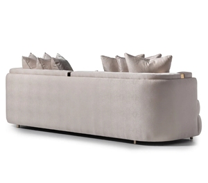 Muebles de Lujo de Diseño Italiano, Sofá de Salón con Tapicería de Terciopelo <span class=keywords><strong>Beige</strong></span>, Sofá de 3 Plazas para Villa u Hotel - Product Image 4