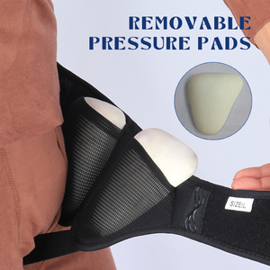 Ceinture de soutien inguinal réglable avec coussinets de compression amovibles en mousse PU double face, ceinture élastique pour hernie, idéale printemps/été - Product Image 2