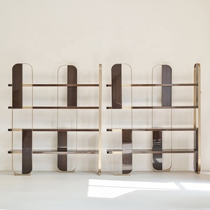 Estantería de almacenamiento de metal para sala de estar, mueble moderno de lujo italiano - Product Image 2