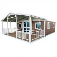 Maison conteneur extensible de 40 pieds avec toit en pente, grande véranda, 3 chambres, salle de bain, cuisine, toilettes – Maison familiale personnalisée, école, livraison rapide