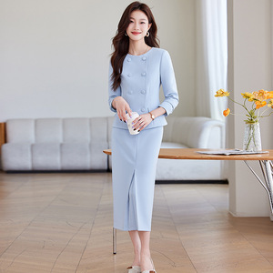 Women's Suit Set Midi Skirt Office Lady Anti-Wrinkle Polyester Fiber 95% Worsted Commuting To Work - Product Image 4