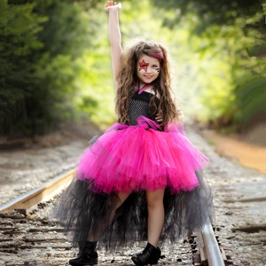 Disfraz de Princesa con Cola Larga para Halloween, Vestido Rojo Elegante con Encaje, Vestido de Tul sin Mangas para Boda - Product Image 1