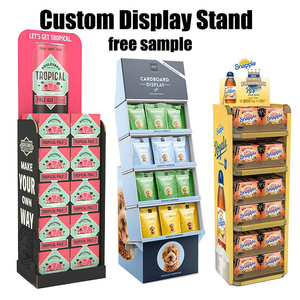 Экологичная 5-слойная гофрированная картонная стойка для рекламных акций в супермаркетах, простая сборка, для демонстрации снеков - Product Image 1