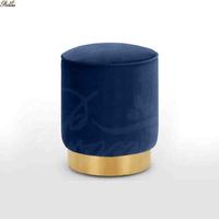 Nouveau design, style moderne, fauteuil ottoman en velours doré à base ronde pour pédicure