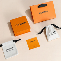 Kotak Perhiasan Mewah dengan Logo Kustom, Laci Magnetik, Kertas, untuk Cincin, Kalung, Gelang, Anting, Set Kotak dengan Tas Kain dan Tas Tangan untuk Kemasan Perhiasan