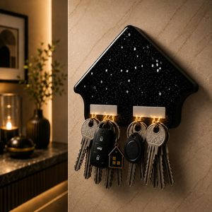Premium Wooden <b>Wall</b> Mounted <b>Key</b> Holder Rustic Entryway Organizer Durable <b>Hooks</b> Home Decor Housewarming Gift Storage Rack - Product Image 5