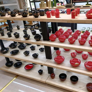 ชามเมลามีนลายดาบคู่ สีแดงดำ ชุดภาชนะสำหรับครัวเรือน ขนาด 120 มล. 200 มล. 300 มล. 500 มล. 700 มล. 1000 มล. - Product Image 1