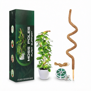 Paquete de 2 Varas de Musgo Flexibles de 48 Pulgadas para Plantas, Soporte para Monstera, Plantas Trepadoras, Estacas para Interiores y Exteriores - Product Image 1