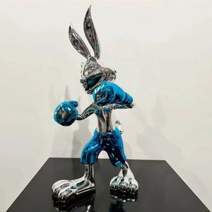 Nouveautés Sculptures Pop Art Lapin Boxeur Décoration de Bureau pour Décorations Artisanat en Résine Arts Pop - Product Image 5