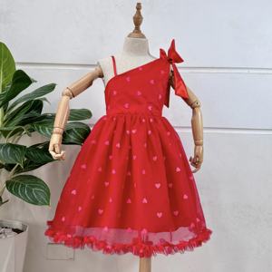 ODM Supply Robe de princesse courte et élégante à épaules dénudées pour les filles Robe de fête d'anniversaire formelle mignonne pour les enfants - Product Image 1