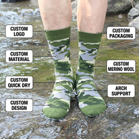 Chaussettes imperméables camouflage pour hommes et femmes, mi-mollet, pour la chasse, la randonnée, la pêche, le ski, le cyclisme, coupe-vent, respirantes, gardent les pieds au sec
