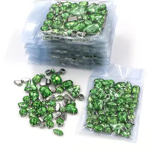 Rhinestones Sew Green AB Mixed Shape Crystal Sew On Rhinestones