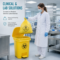 Sac à déchets médicaux en plastique jetable à bouche plate, jaune, épaissi, en nouveau matériau, pour l'emballage des déchets hospitaliers