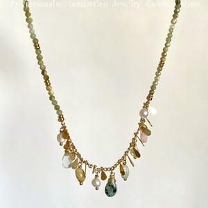 Collier à perles en forme de goutte d'eau avec pierre naturelle et perle d'imitation pour femme, bijoux de fête - Product Image 1