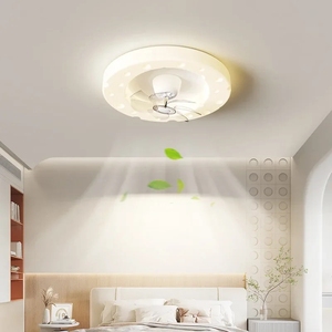 Plafonnier de salon de luxe léger à spectre complet avec ventilateur intégré, style nordique, pour chambre à coucher tendance - Product Image 3