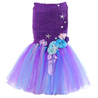 Jupe de sirène magique pour filles, costume confortable à écailles de poisson, tenue de princesse pour enfants, déguisement d'Halloween, jupe tutu élégante