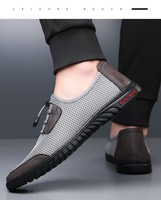 Chaussures de sport respirantes noires pour hommes, avec semelle extérieure en caoutchouc et empeigne en maille, fourniture directe d'usine à prix abordable