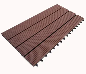 Ngoài trời Chống UV lồng vào nhau gỗ nhựa sàn vườn WPC DIY boong gạch giá rẻ decking gạch lồng vào nhau thảm sàn