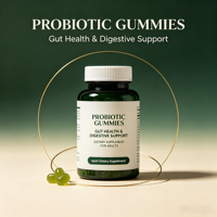 Gommes probiotiques avec prébiotiques, complément alimentaire synbiotique pour la santé intestinale